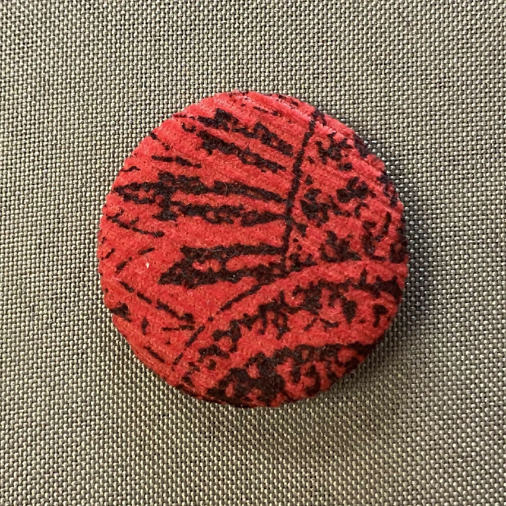 corduroy red and black button